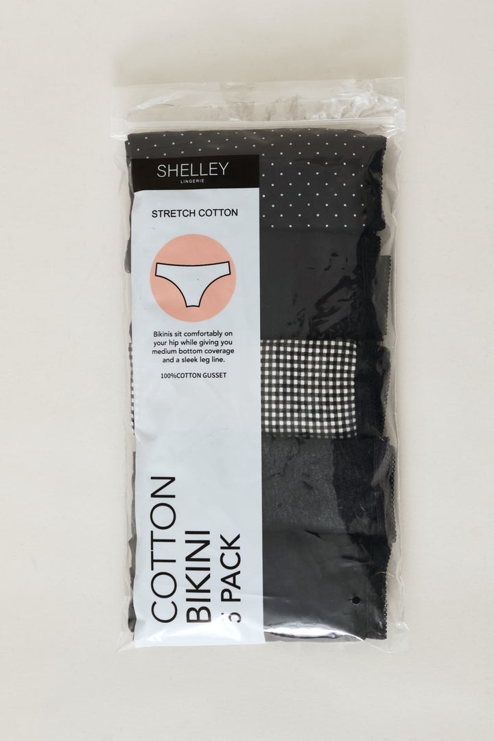 5 Pack Cotton Gingham Bikini Panties - Multi