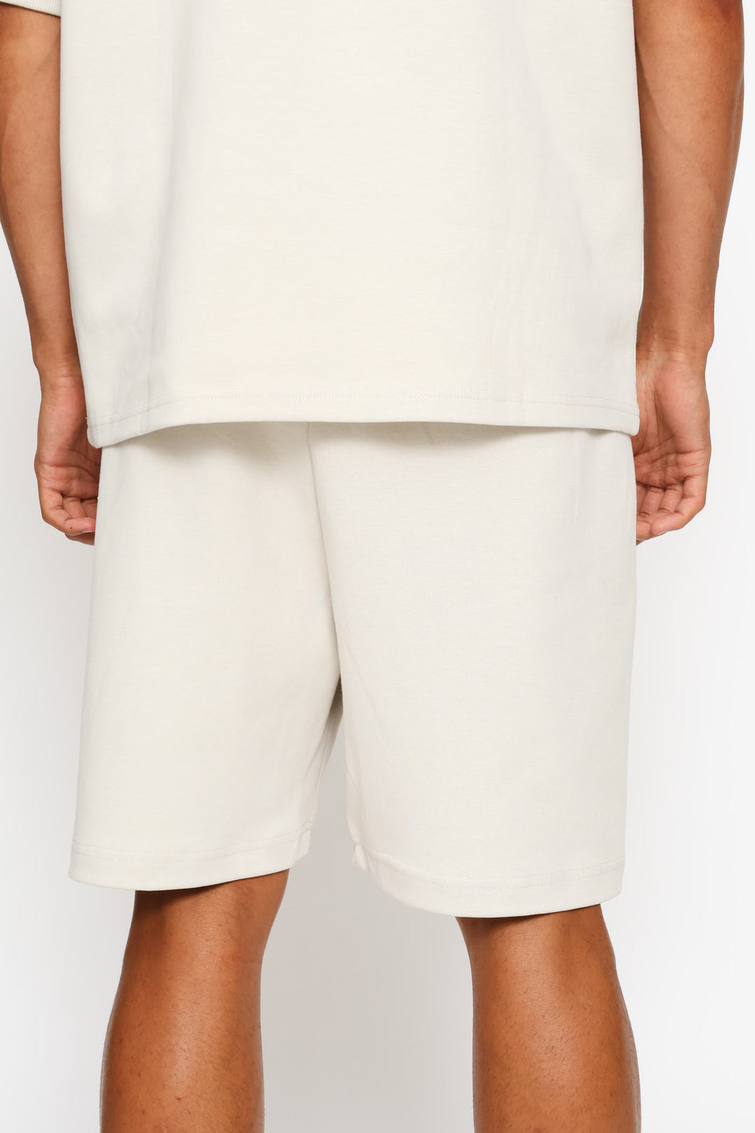 Pintuck Fleece Shorts - Stone