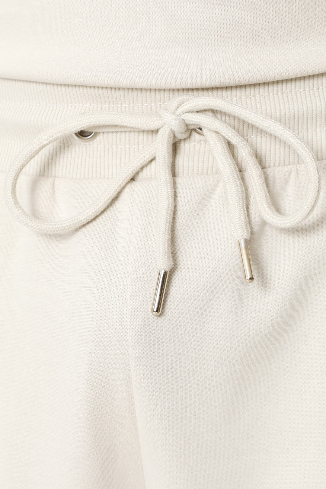 Pintuck Fleece Shorts - Stone