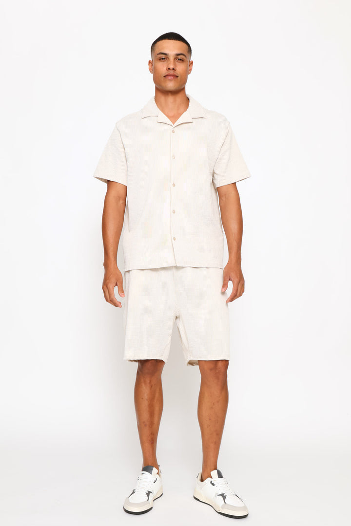 Textured Knit Shirt - Ecru
