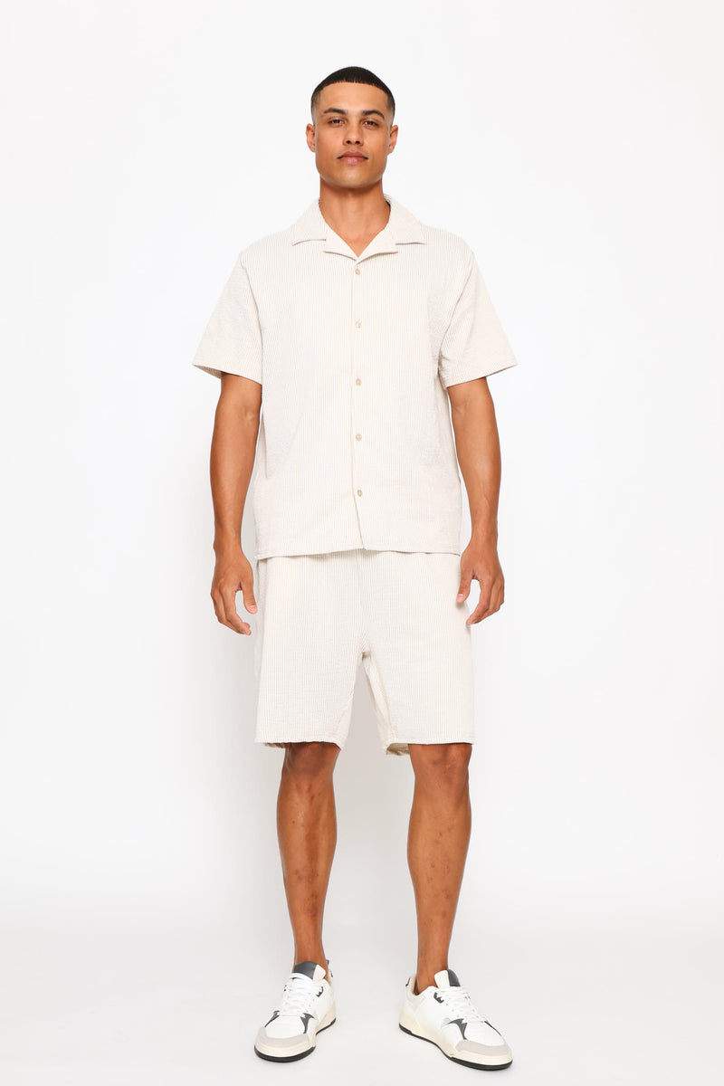 Textured Knit Shirt - Ecru