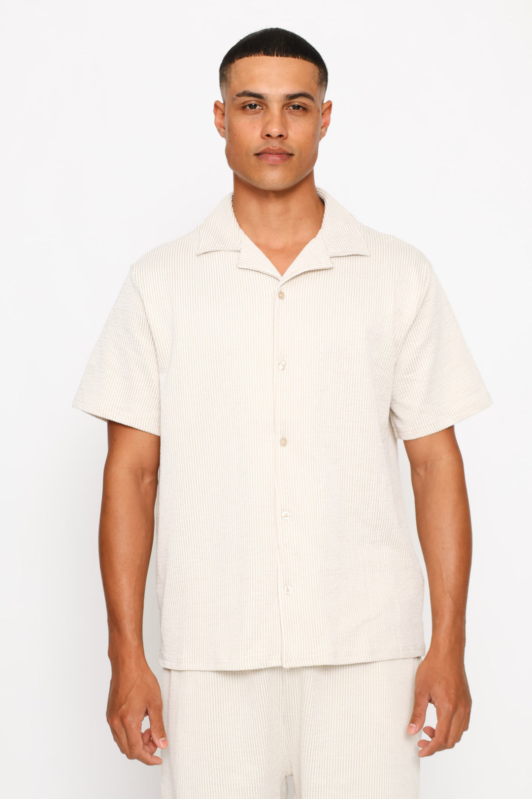 Textured Knit Shirt - Ecru