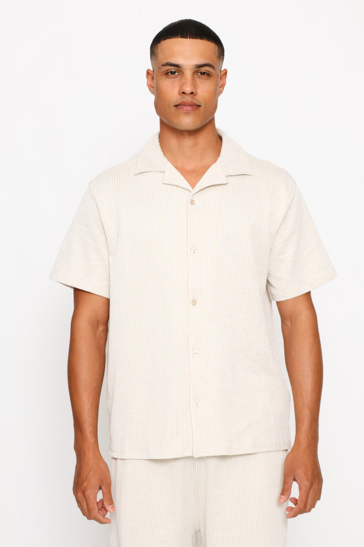 Textured Knit Shirt - Ecru