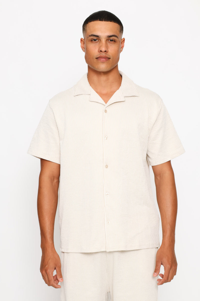 Textured Knit Shirt - Ecru
