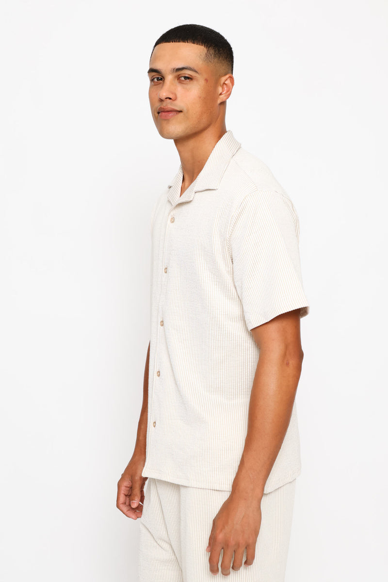 Textured Knit Shirt - Ecru