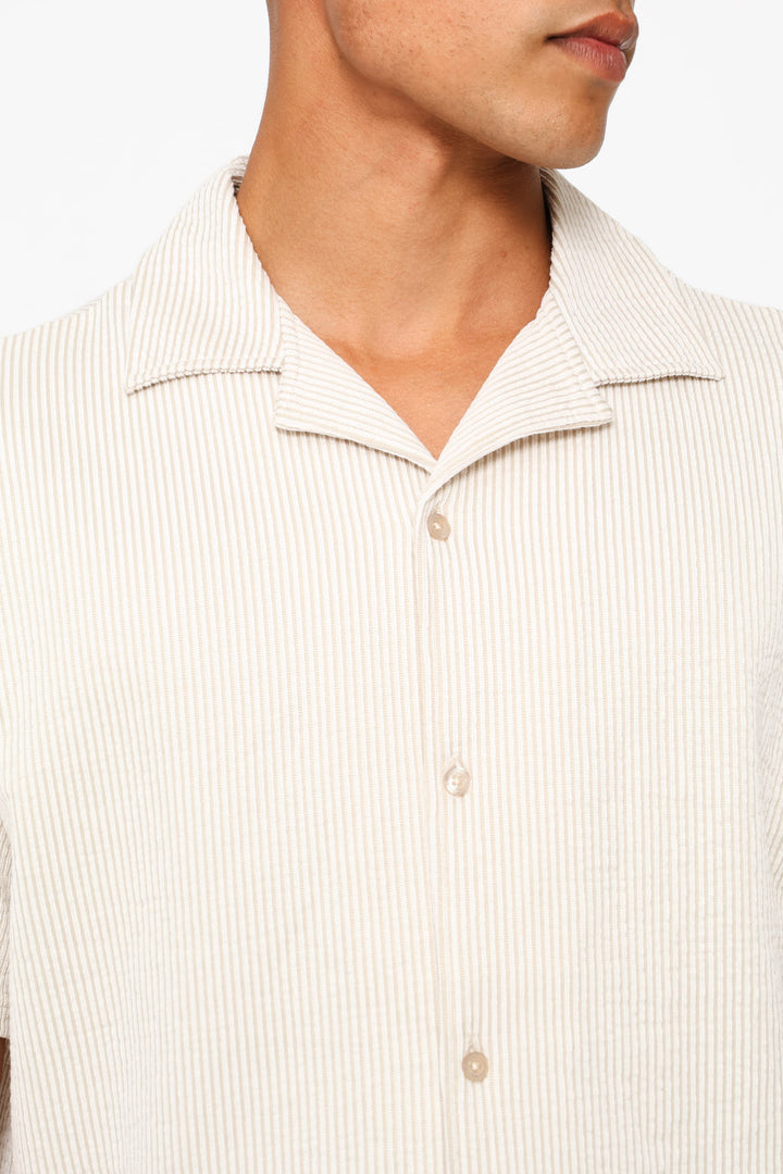 Textured Knit Shirt - Ecru