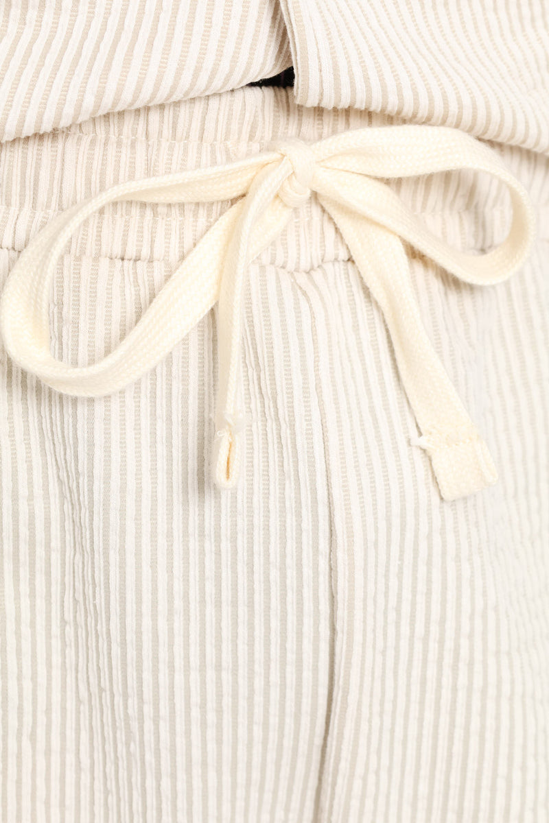 Textured Knit Shorts - Ecru