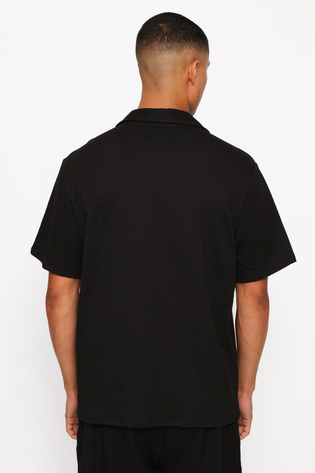 Textured Knit Shirt - Black