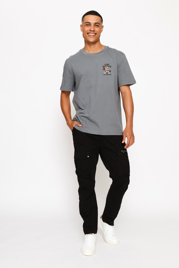 Zip Pocket Detail Cargo Pant - Black