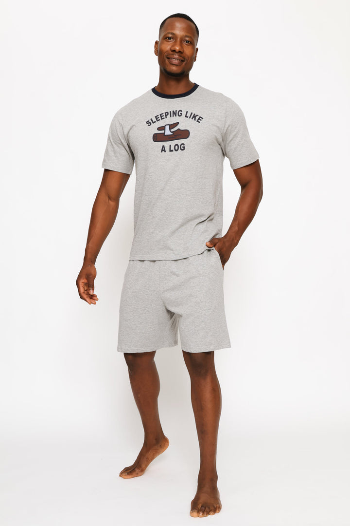 Plain Knit Shorts - Grey Melange