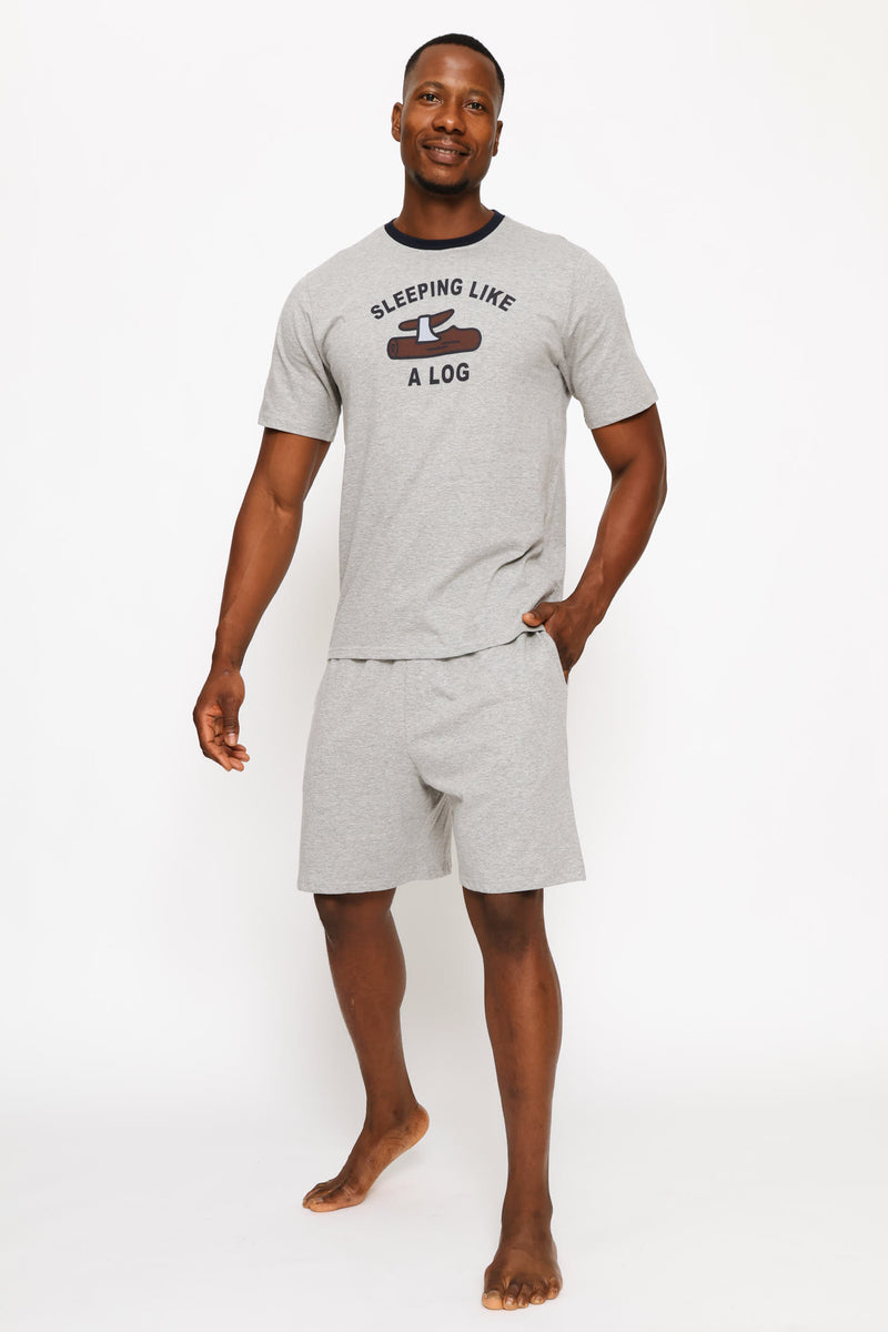 Plain Knit Shorts - Grey Melange