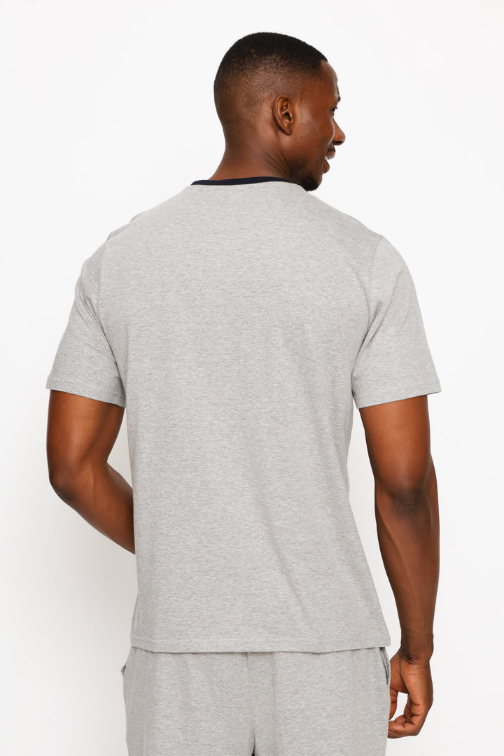 Sleeping Like A Log Slogan Tee - Grey Melange