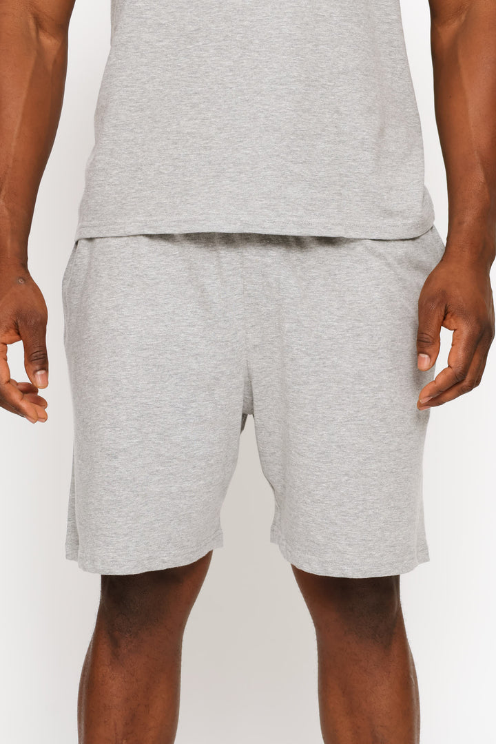 Plain Knit Shorts - Grey Melange