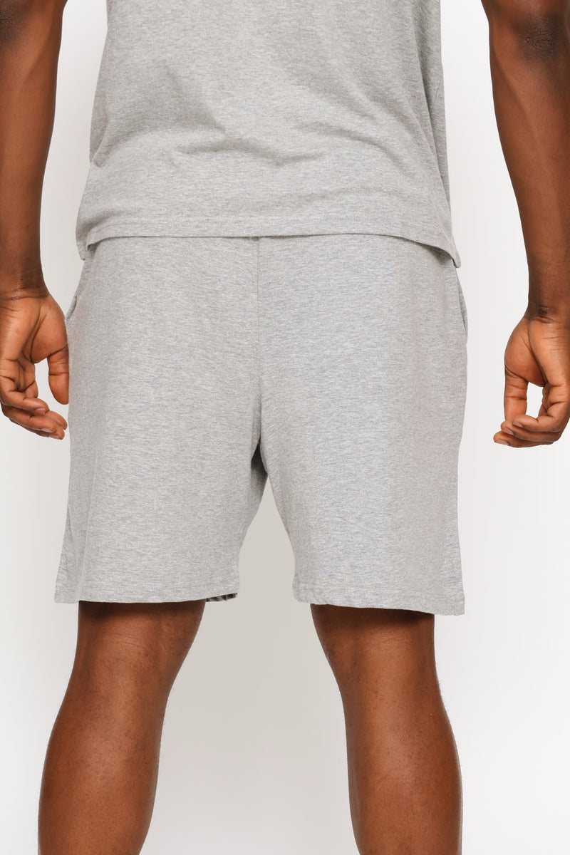 Plain Knit Shorts - Grey Melange