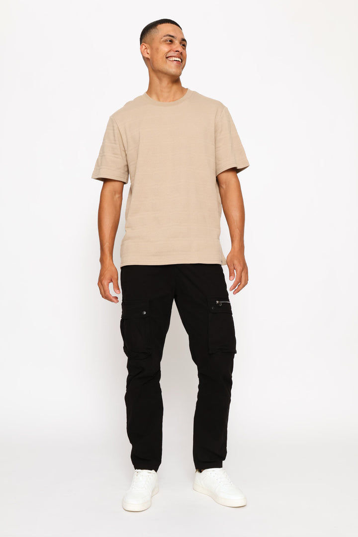 Waffle Crew Tee - Taupe