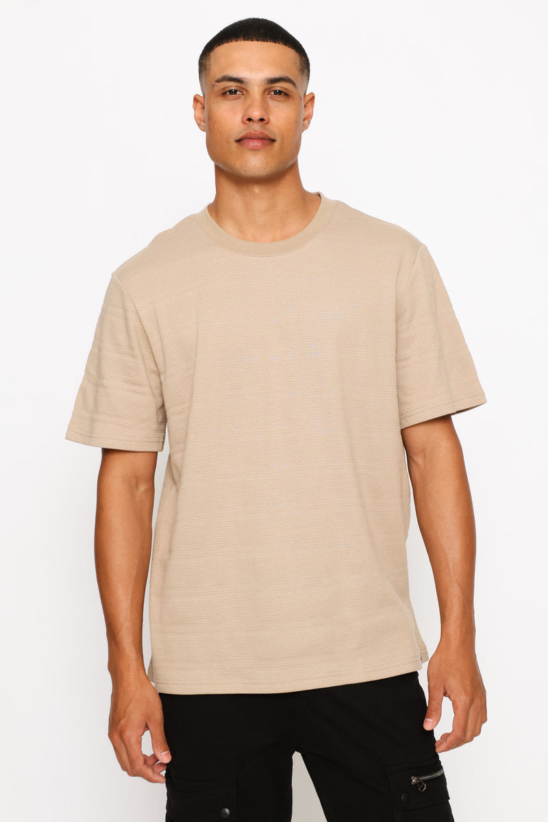 Waffle Crew Tee - Taupe