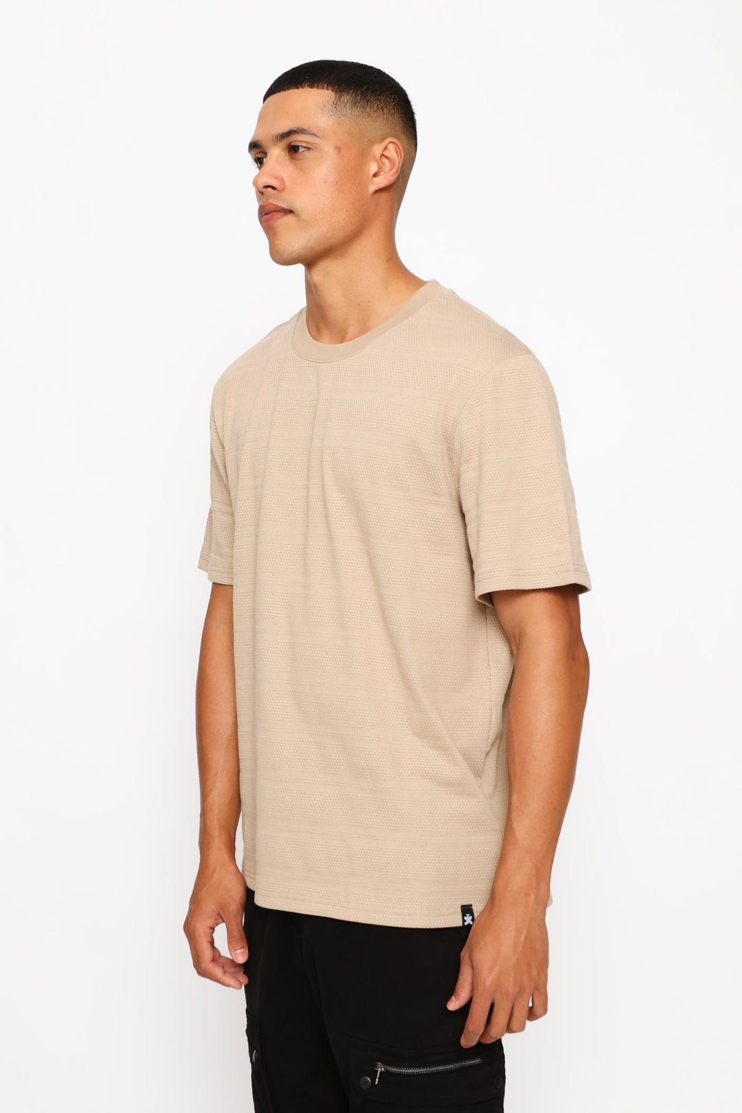 Waffle Crew Tee - Taupe