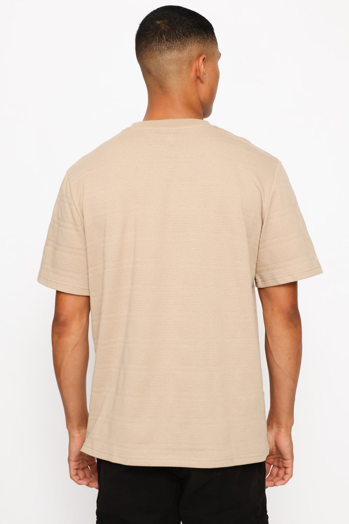 Waffle Crew Tee - Taupe