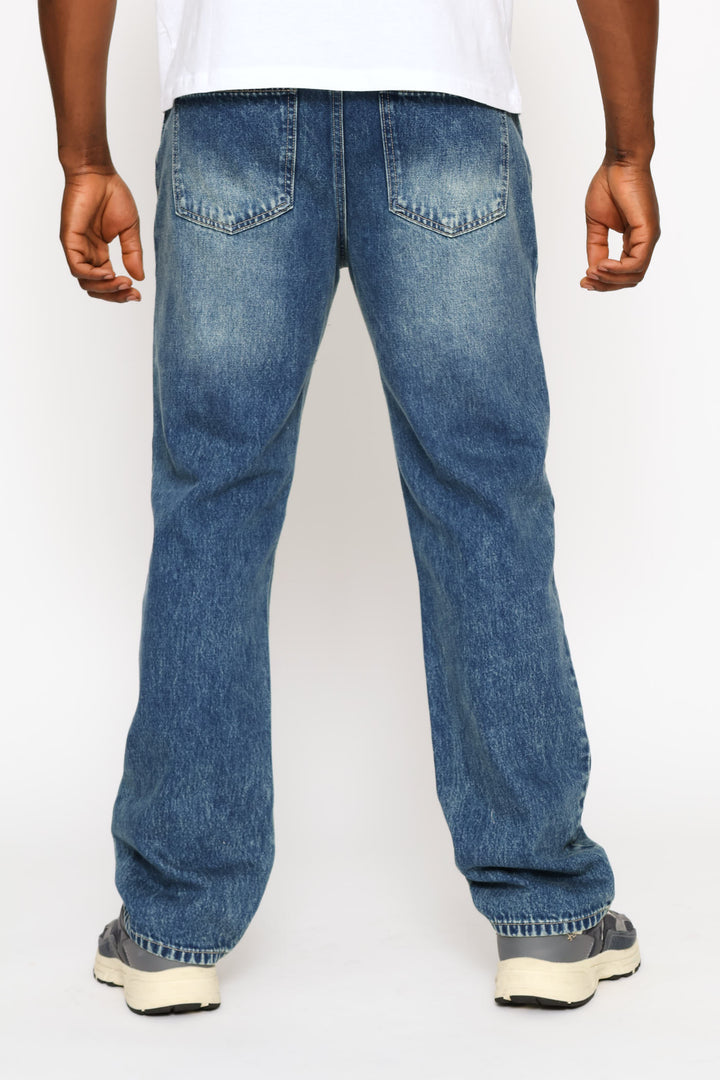 Tea Stain Rigid Straight Denim - Mid Wash
