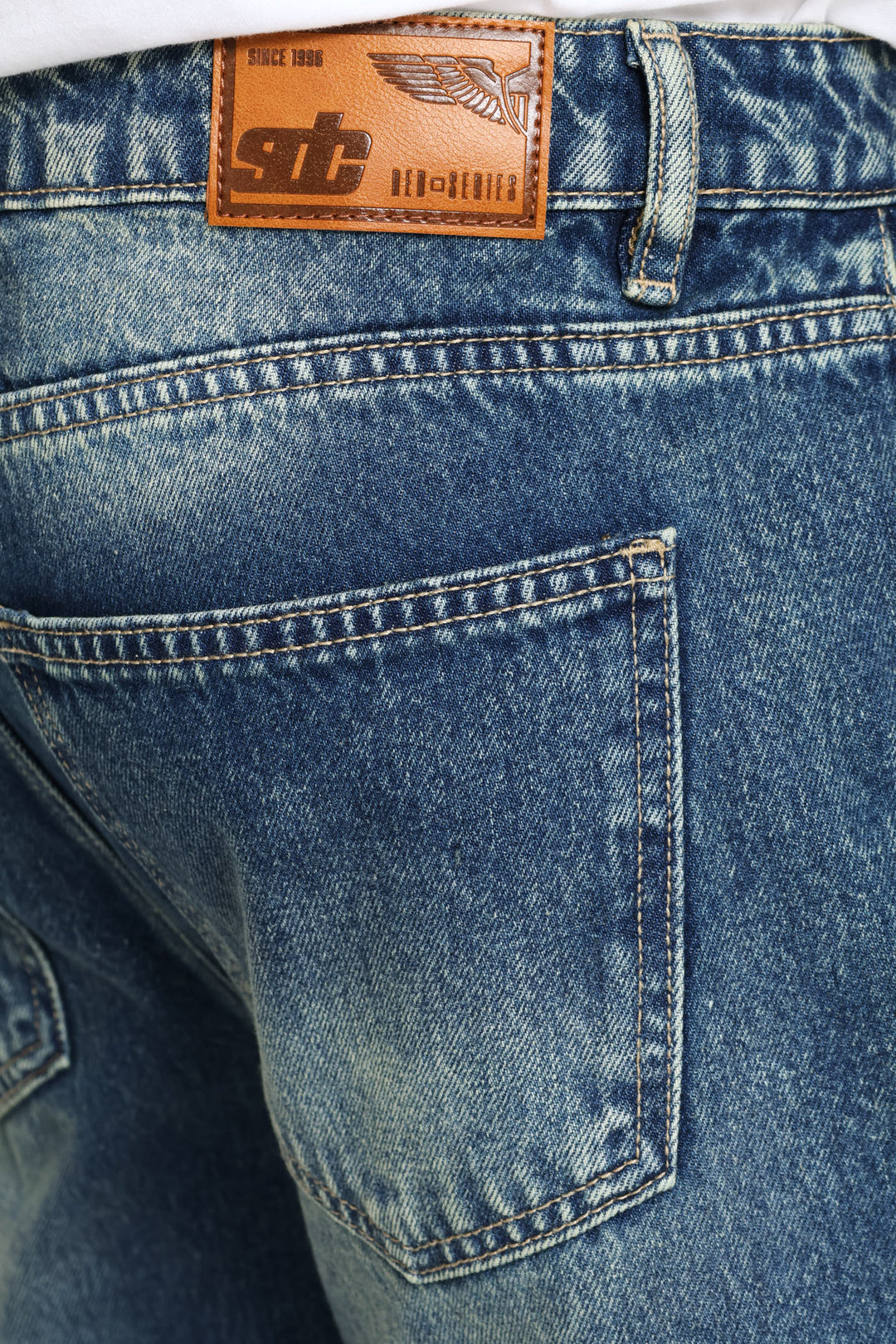 Tea Stain Rigid Straight Denim - Mid Wash