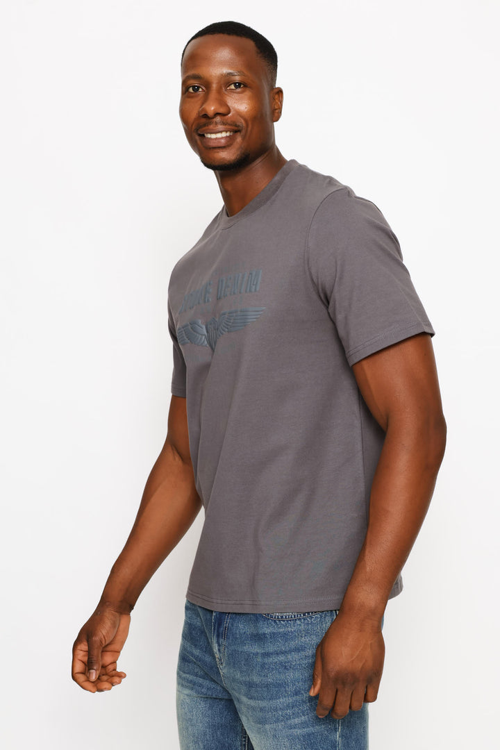 Denim Wings Tee - Charcoal