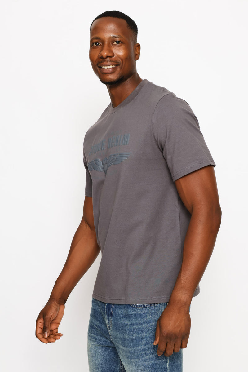 Denim Wings Tee - Charcoal