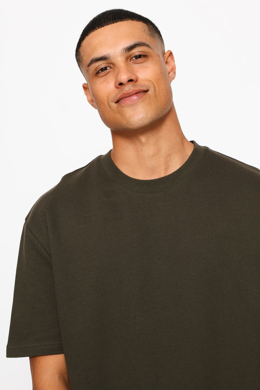 Fleece Boxy Fit Tee - Fatigue