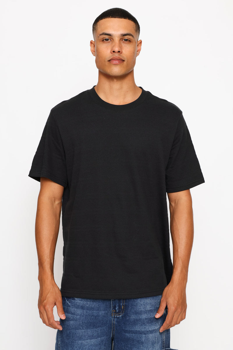 Waffle Crew Tee - Black