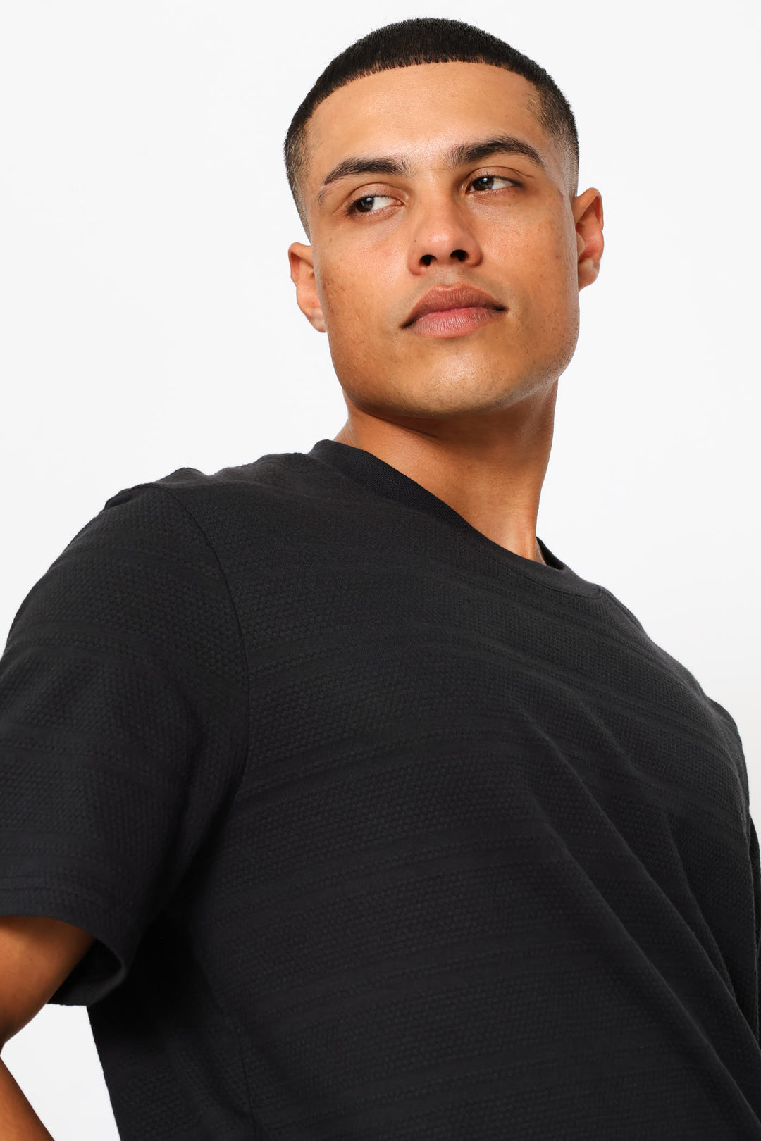 Waffle Crew Tee - Black
