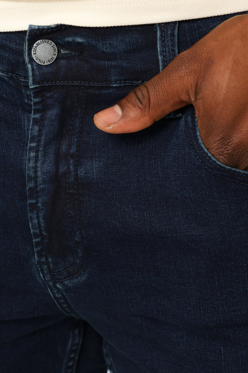 Peter Slim Leg Denim - Blue/Black