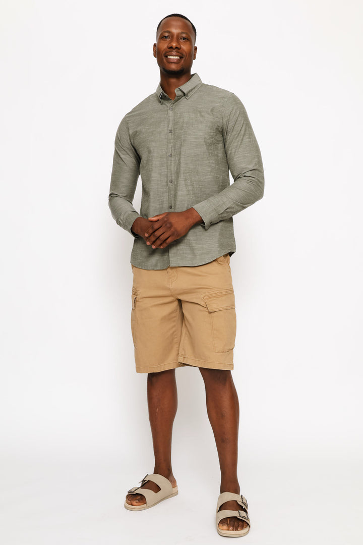 Ringspun Slub Button Shirt - Olive