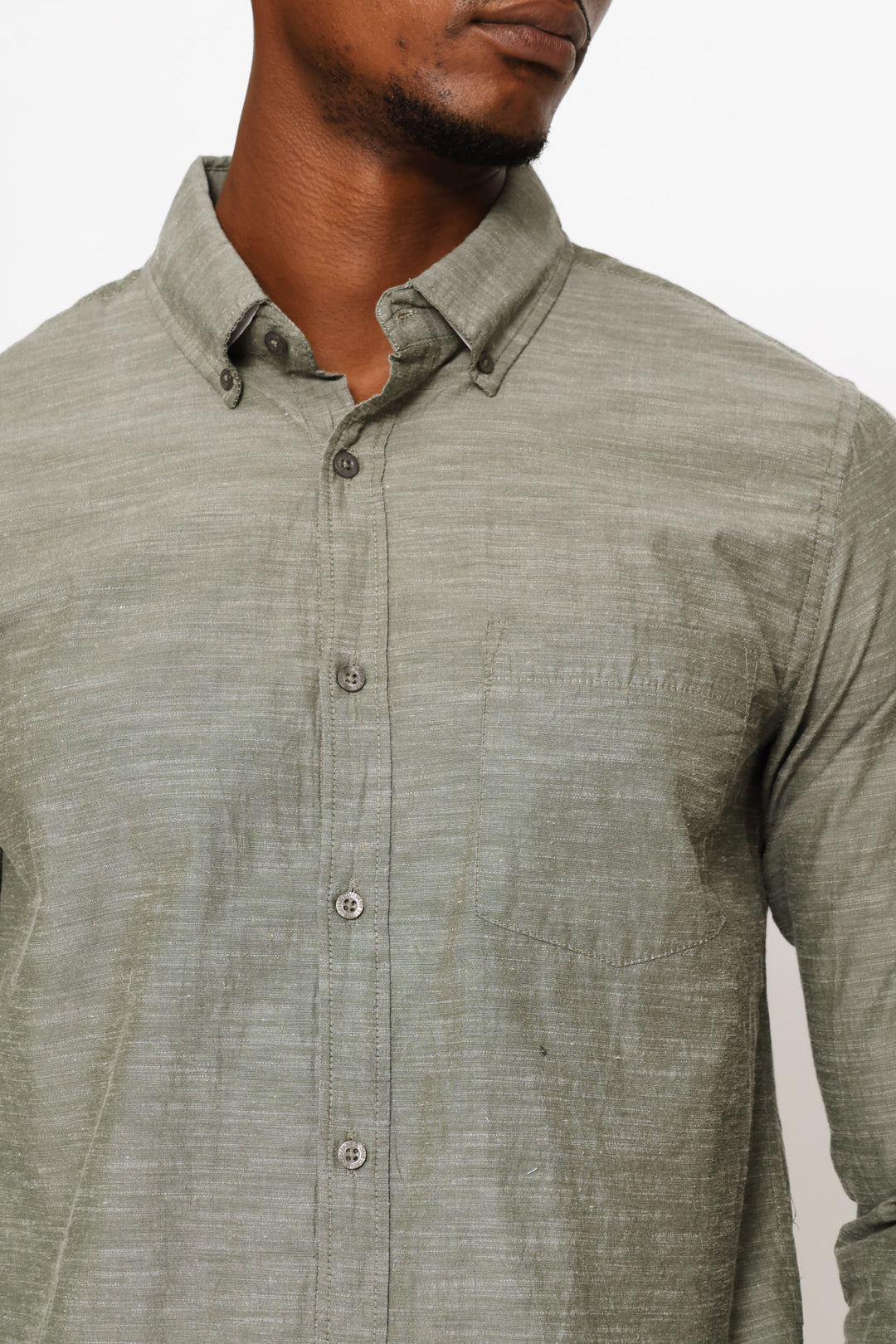 Ringspun Slub Button Shirt - Olive