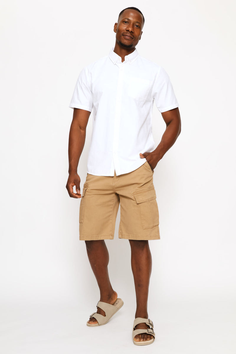 Ringspun Slub Button Down Shirt - White