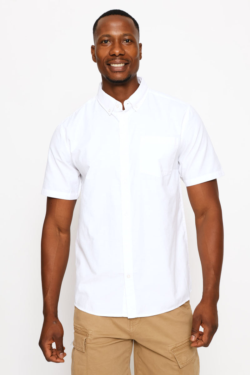 Ringspun Slub Button Down Shirt - White