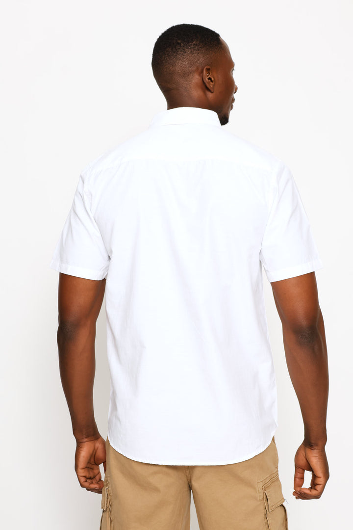 Ringspun Slub Button Down Shirt - White