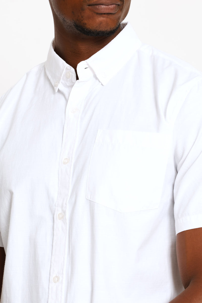 Ringspun Slub Button Down Shirt - White