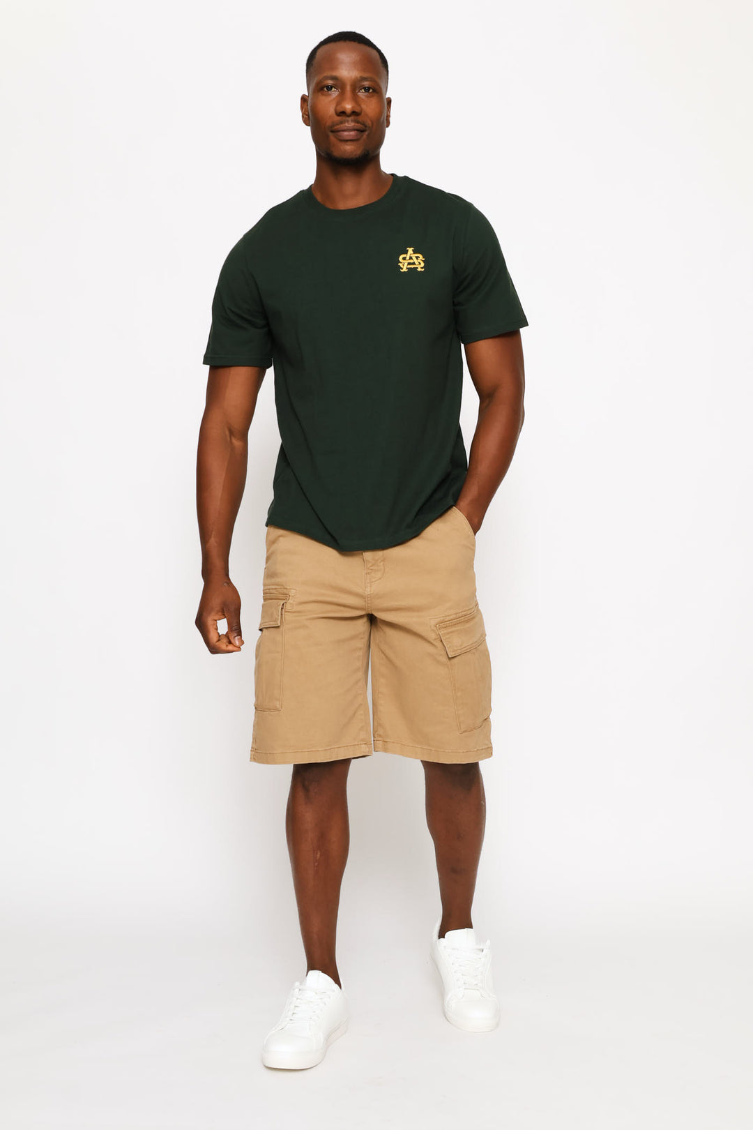 Sa Embroidered Chest Heavy Weight Tee - Green