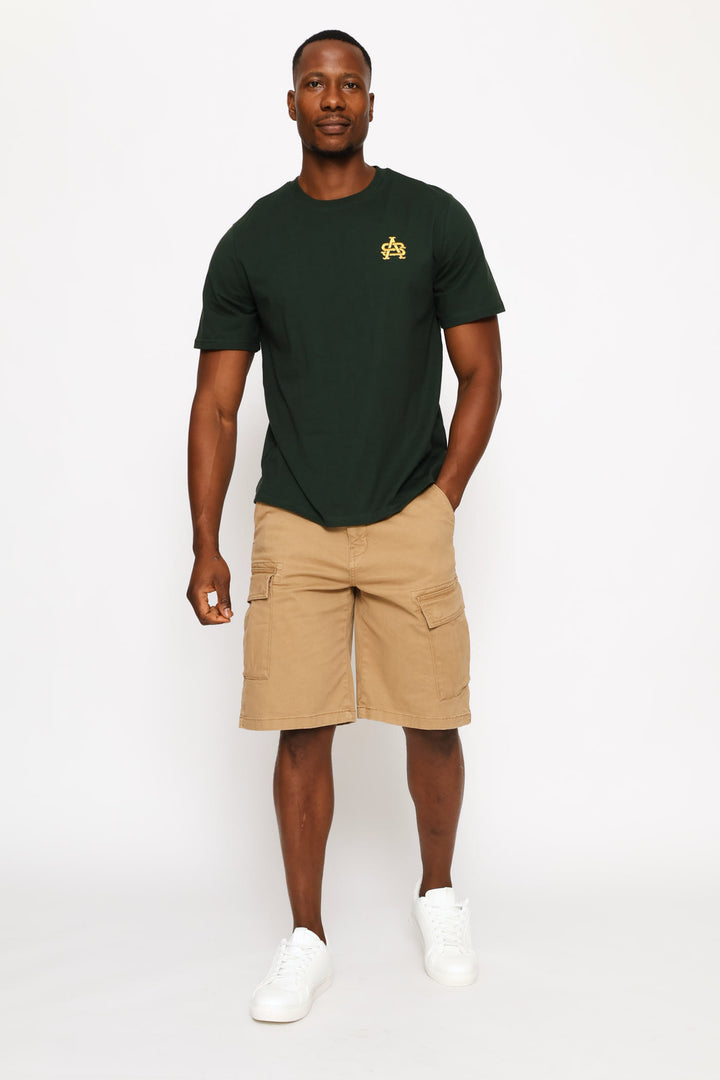 Sa Embroidered Chest Heavy Weight Tee - Green