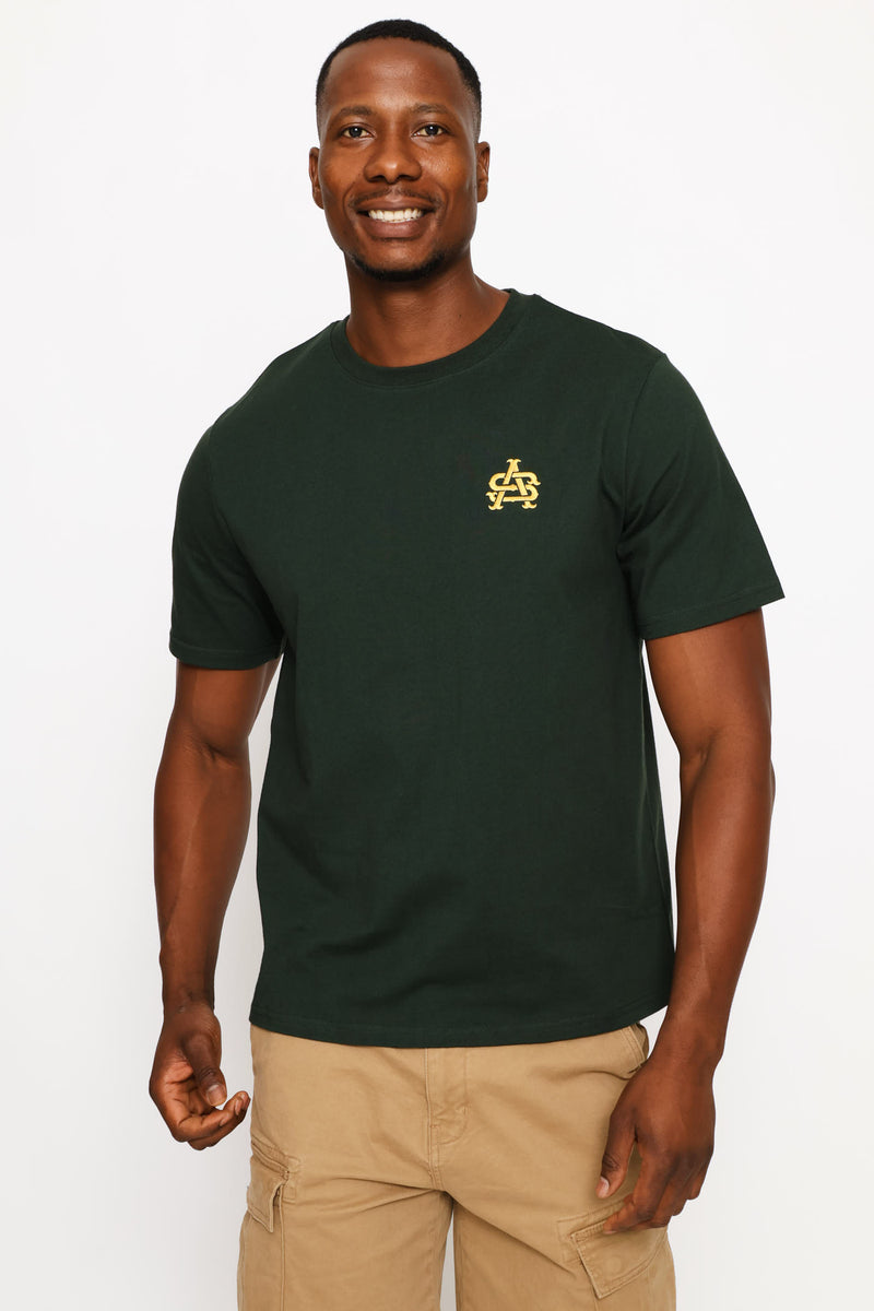 Sa Embroidered Chest Heavy Weight Tee - Green