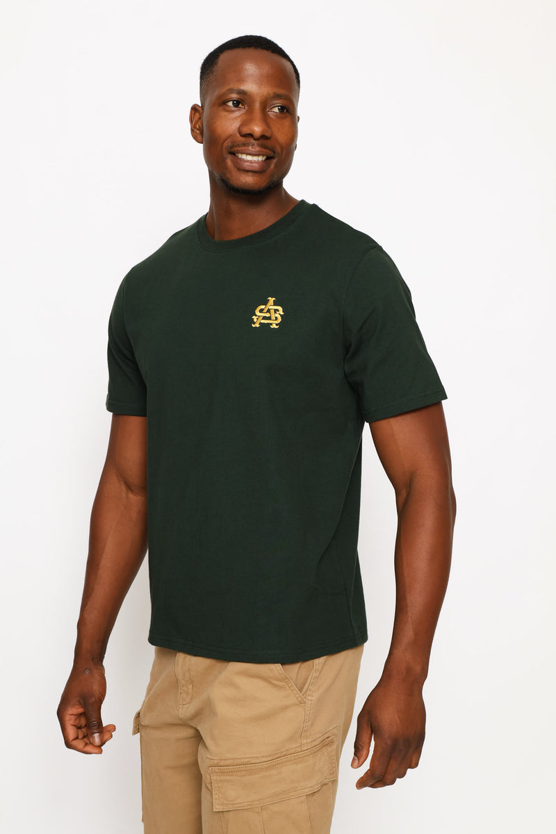 Sa Embroidered Chest Heavy Weight Tee - Green