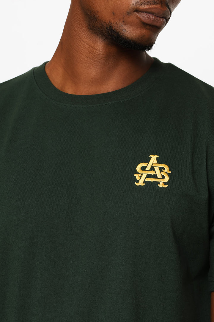 Sa Embroidered Chest Heavy Weight Tee - Green