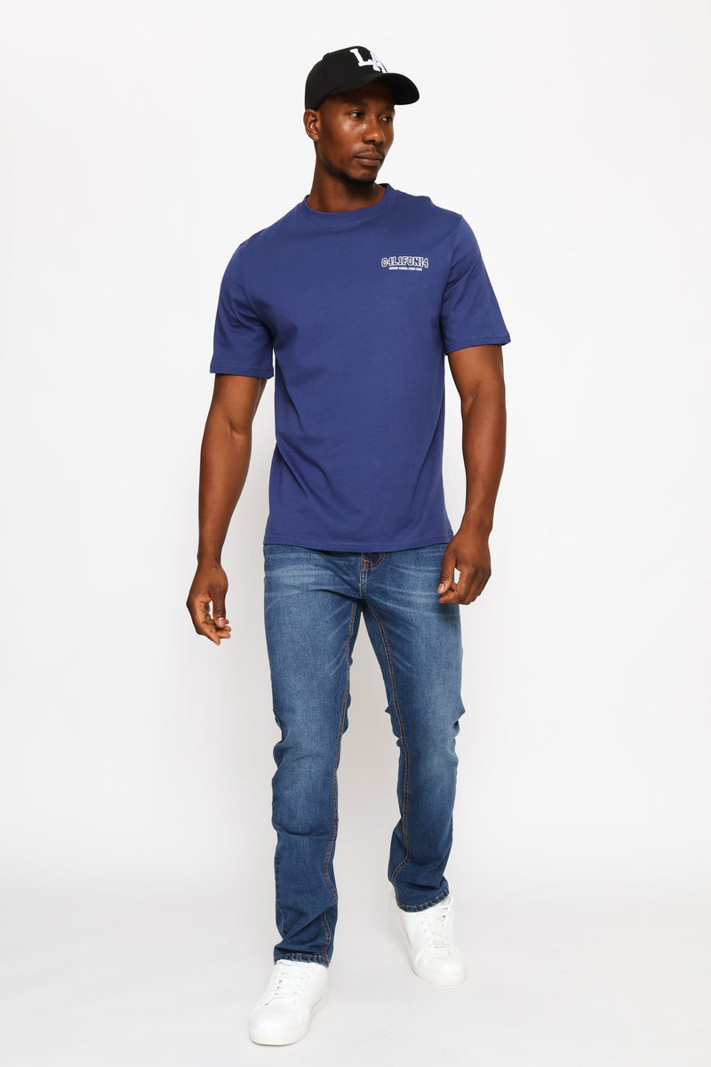C4L1F0Ni4 Front & Back Tee - Blue