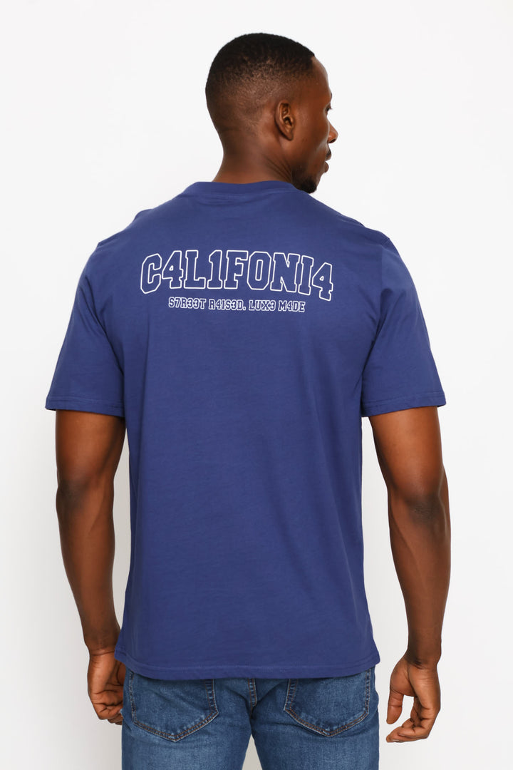 C4L1F0Ni4 Front & Back Tee - Blue