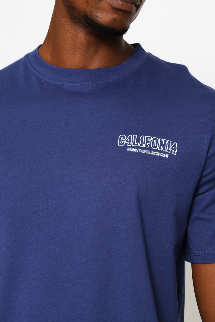 C4L1F0Ni4 Front & Back Tee - Blue