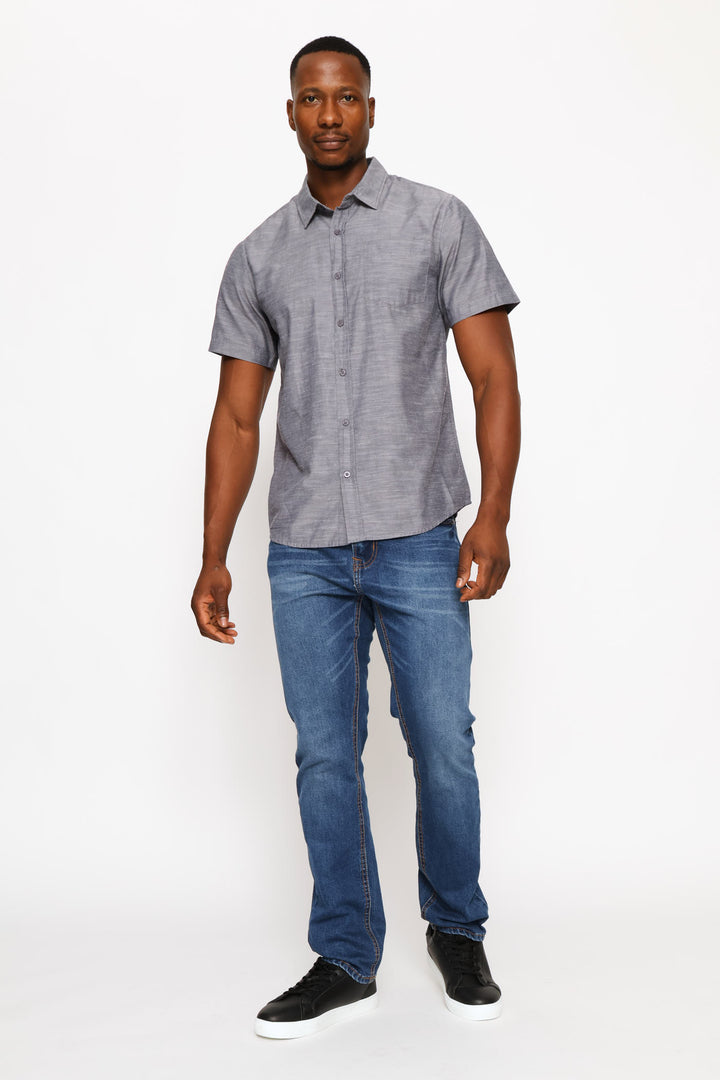 Ringspun Slub Shirt - Navy/White