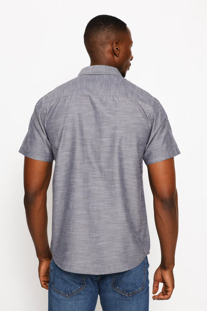 Ringspun Slub Shirt - Navy/White