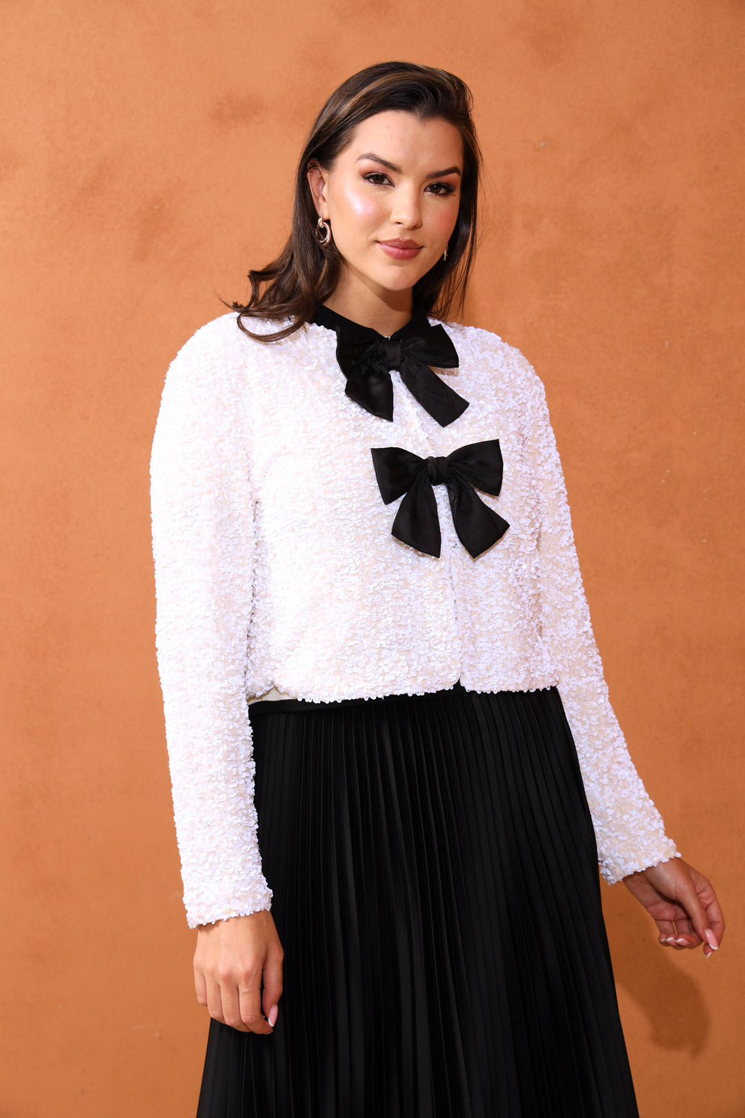 Kate Sequin Jacket - Cream/Black