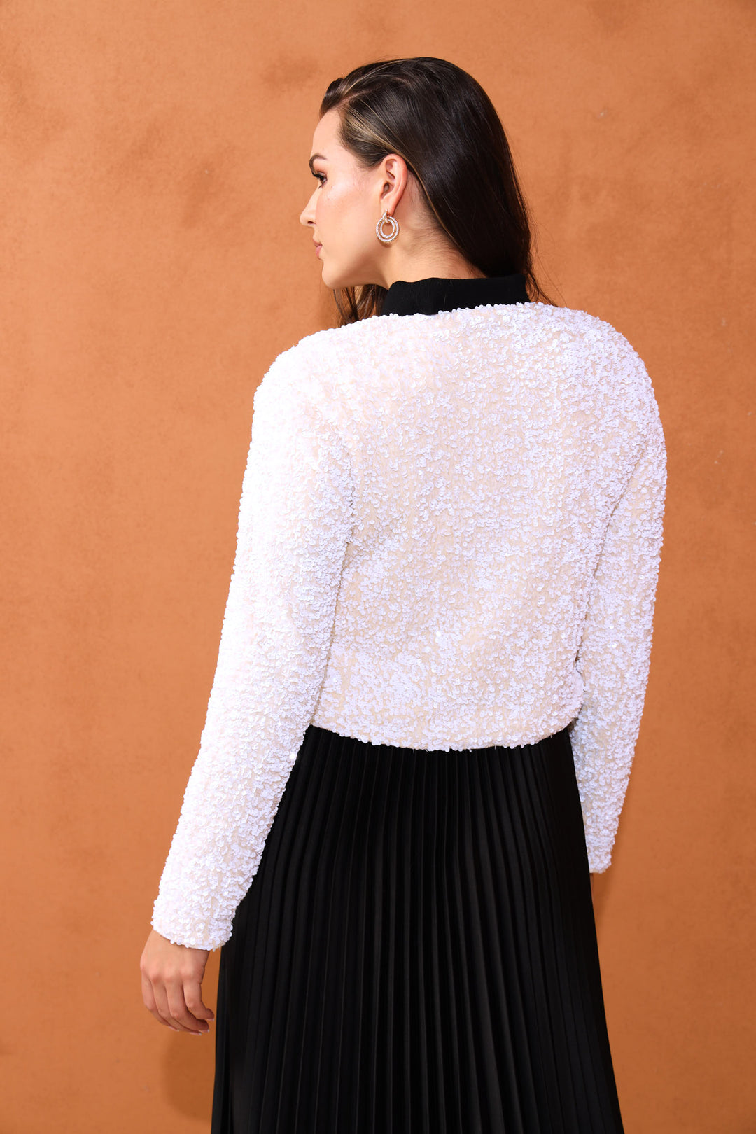 Kate Sequin Jacket - Cream/Black