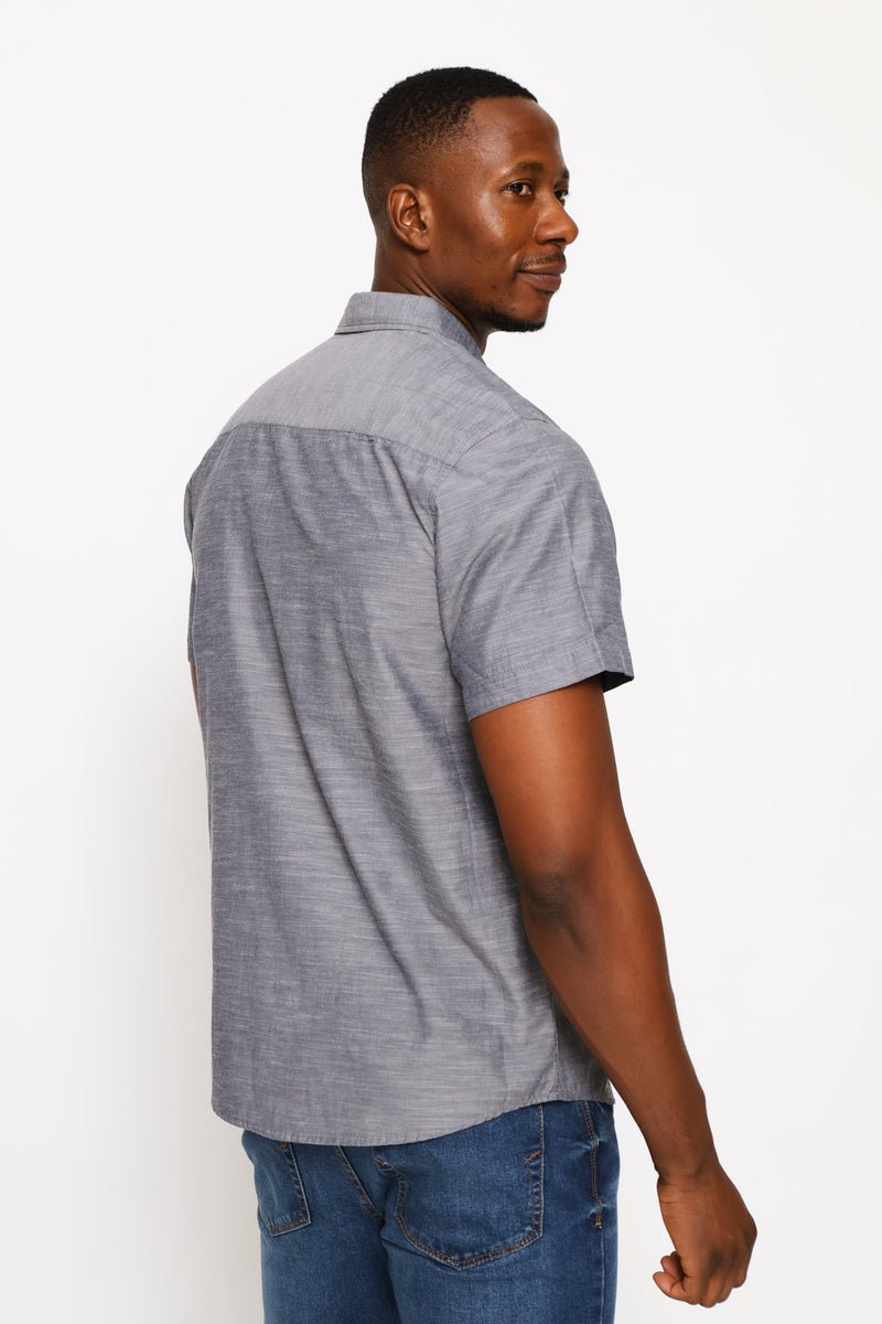 Ringspun Slub Shirt - Navy/White
