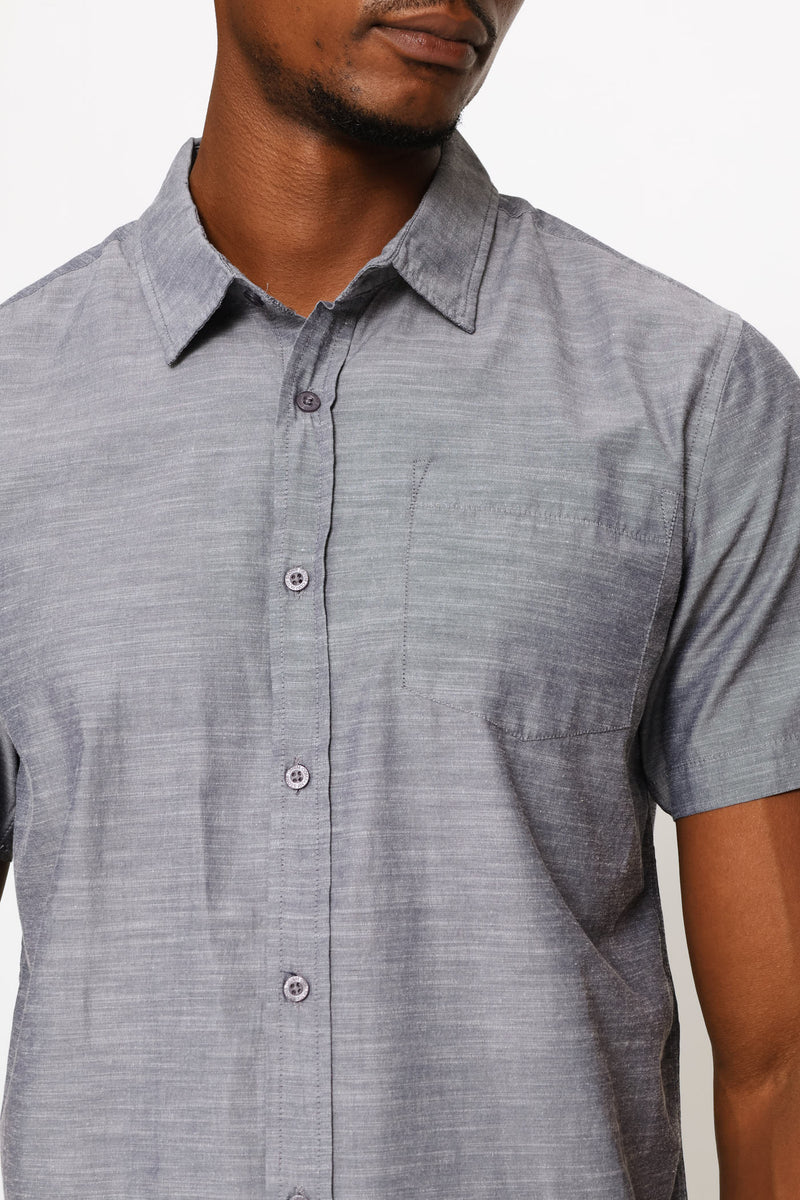 Ringspun Slub Shirt - Navy/White